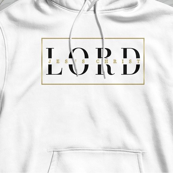 Men’s Hoodie LORD Jesus Christ Christian Faith Bible Verse Sweatshirt - Picture 2 of 3